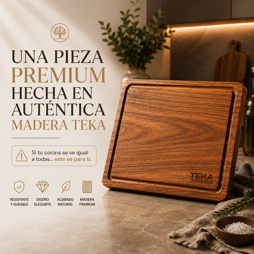 🪵 UNA PIEZA PREMIUM HECHA EN AUTÉNTICA MADERA TEKA