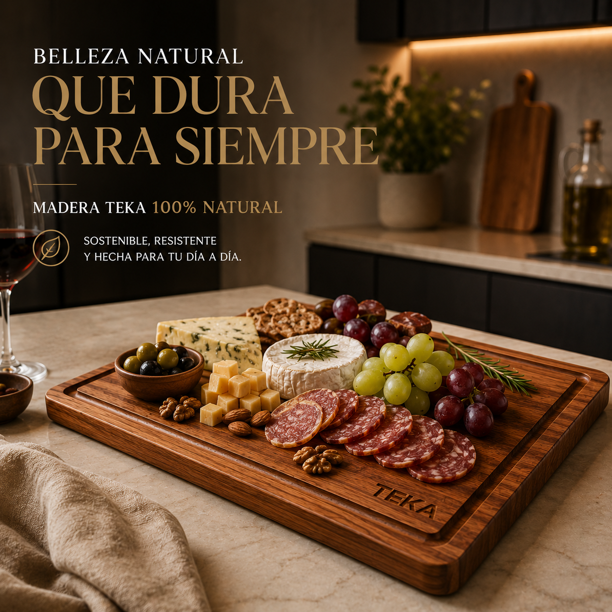 🪵 UNA PIEZA PREMIUM HECHA EN AUTÉNTICA MADERA TEKA