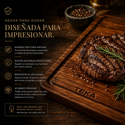 🪵 UNA PIEZA PREMIUM HECHA EN AUTÉNTICA MADERA TEKA